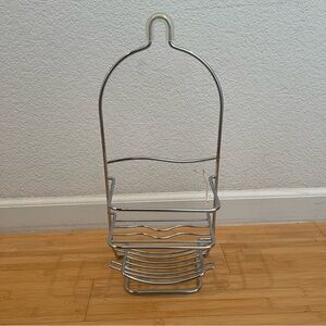 Chrome Silver Hanging Shower Caddy Organizer Bathroom Storage Rack w/ Hook NWT